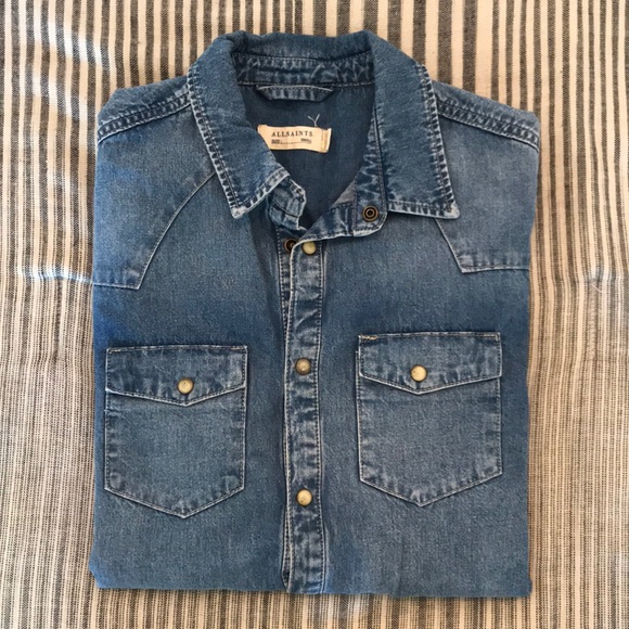 all saints denim shirt